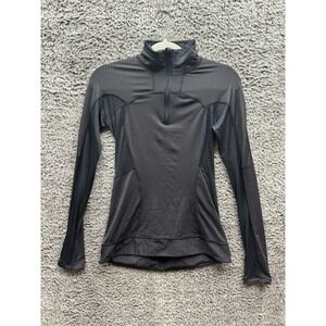 Lululemon Two Toned Running Half Zip Pullover Jacket Black Womens Size 4‎